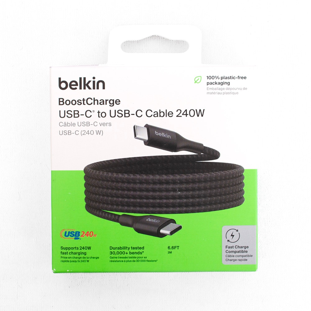 Belkin, Cable/Adapter, Tech, 240 watt, USB-C to USB-C, Braided, 2 meter, 958974